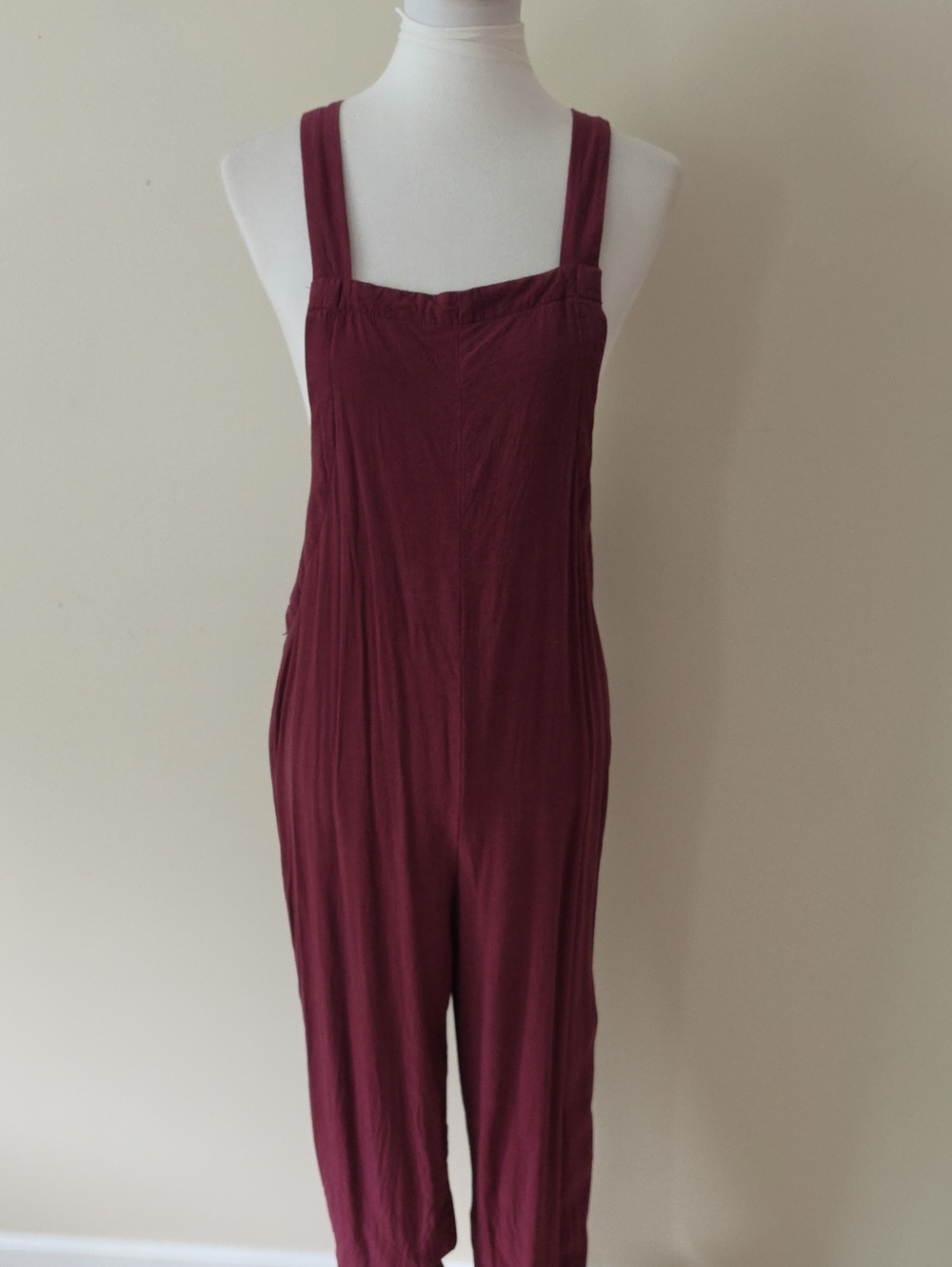 Urban Outfitters Women's Burgundy Sleeveless Jumpsuit